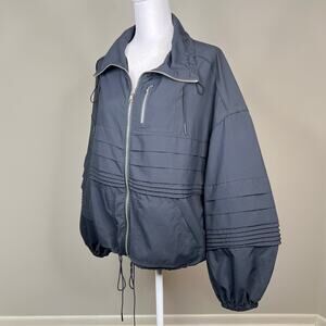 Free People FP Movement Balloon Sleeve Light Weight Jacket Women Small Black